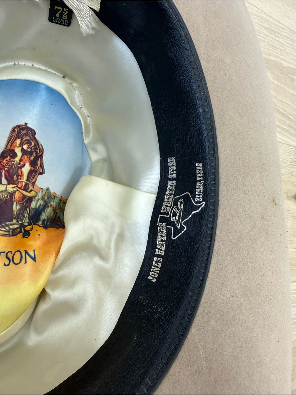 Stetson 7 5/8 Taupe Felt Western Hat. Shape it for u! - Picture 10 of 16